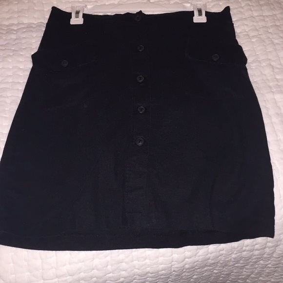 Maternal America Dresses & Skirts - Maternity Black linen button down skirt Maternal America Dresses & Skirts - Maternity Black linen button down skirt